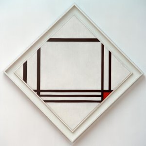 Imagen No. III, Composición de rombos con ocho líneas y rojo